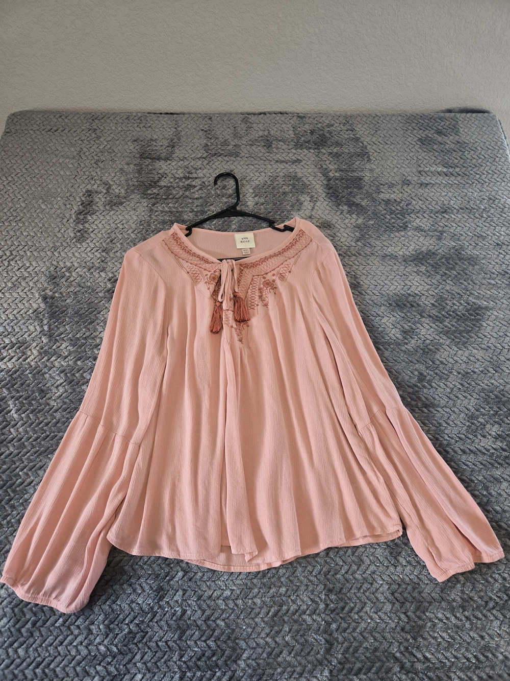 Knox Rose Pale Pink Textured Blouse